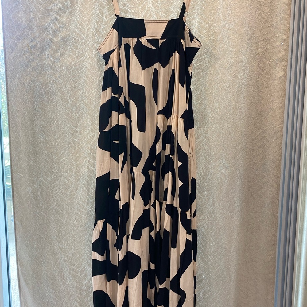 Abel The Label Black and Cream Patterned maxi dress